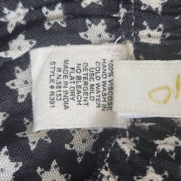 Raga Black and Oxblood Flirty Boho Mini Skirt Size XS Boho Print Full Skirt, New