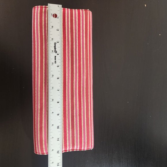 Timothy Hitsman Red and Pink Striped Vintage Clutch Purse With Strap