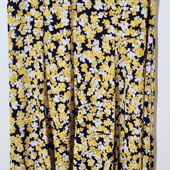 NorthStyle Yellow and Navy Floral Sleeveless Dress Size 18W Wedding Guest Dress