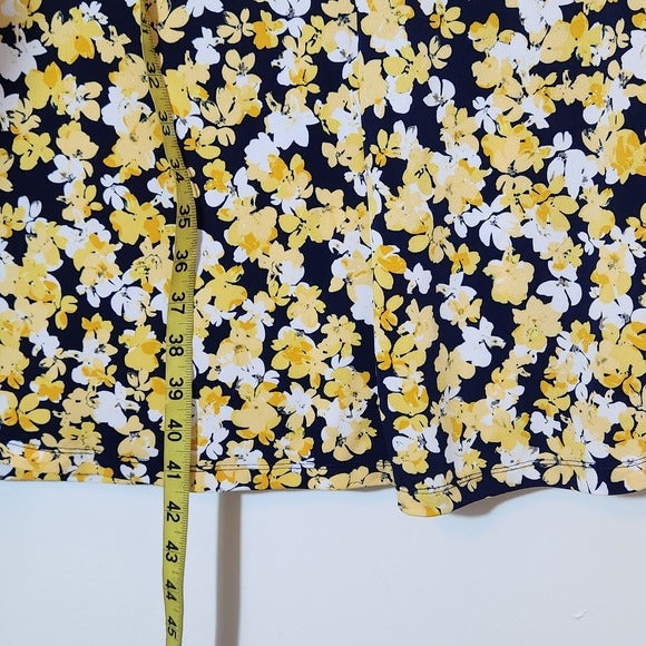 NorthStyle Yellow and Navy Floral Sleeveless Dress Size 18W Wedding Guest Dress