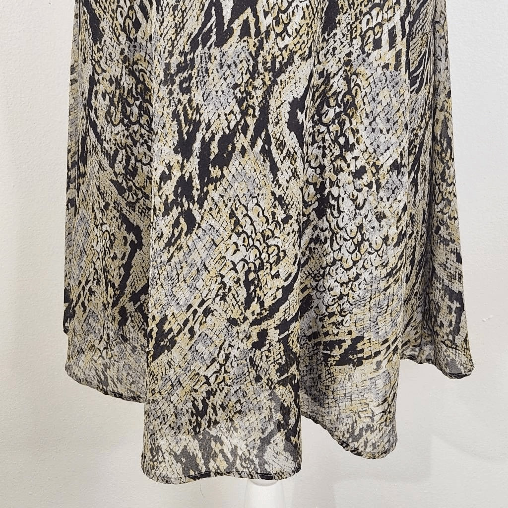 By Together Snakeskin Print Mini Slip Dress Size Small Black and Tan Print Dress