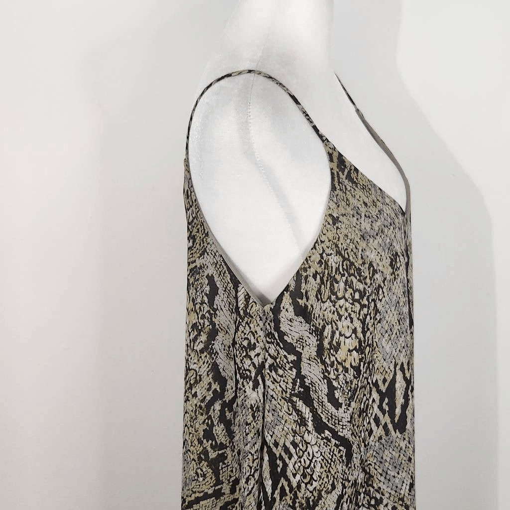 By Together Snakeskin Print Mini Slip Dress Size Small Black and Tan Print Dress
