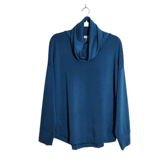 Cable & Gauge Blue Cowl Neck Pullover Size XL