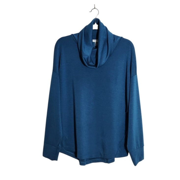 Cable & Gauge Blue Cowl Neck Pullover Size XL
