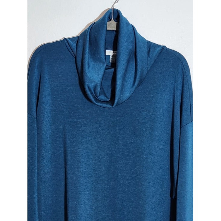 Cable & Gauge Blue Cowl Neck Pullover Size XL