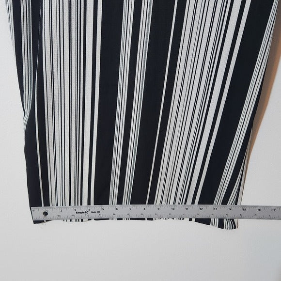 Luxology Black and White Stripe Sleeveless Jumpsuit Size 22