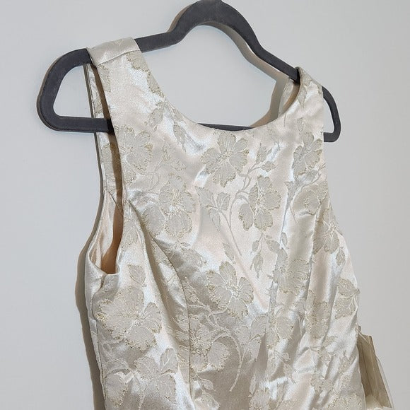 Scott McClintock Cream Formal Maxi Dress Size 10 Petite Mother of the Bride New
