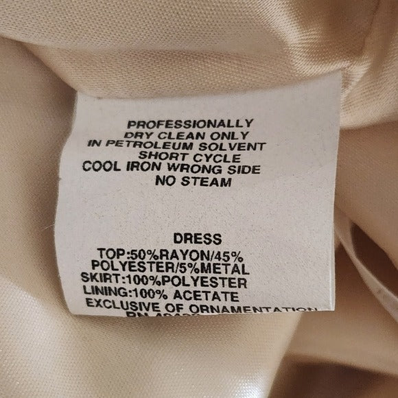 Scott McClintock Cream Formal Maxi Dress Size 10 Petite Mother of the Bride New