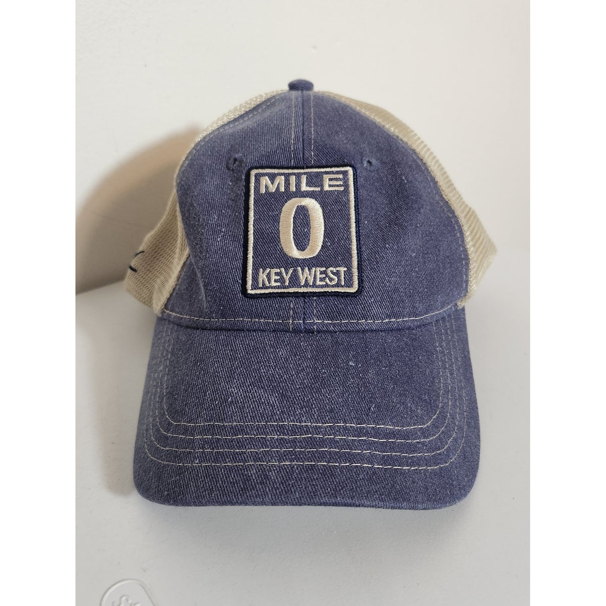 ETO Apparel Mile 0 Key West Blue Denim Look Trucker Hat Adjustable NWT