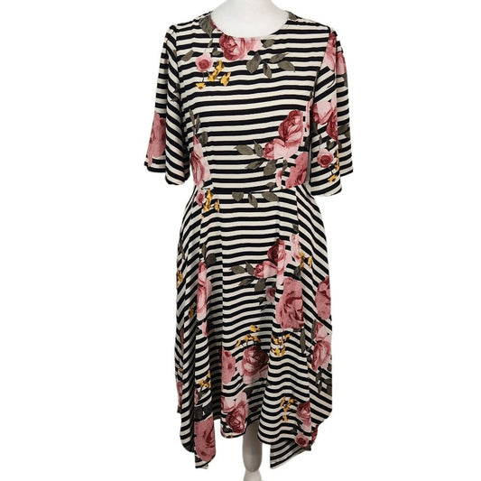 Roolee Black and Pink Floral Dress Size XS Floral Wedding Guest Dress