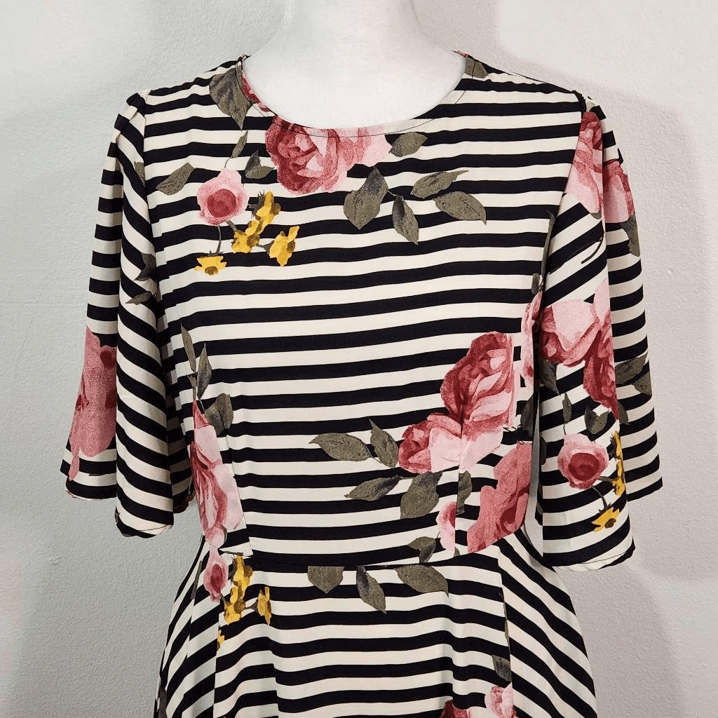 Roolee Black and Pink Floral Dress Size XS Floral Wedding Guest Dress