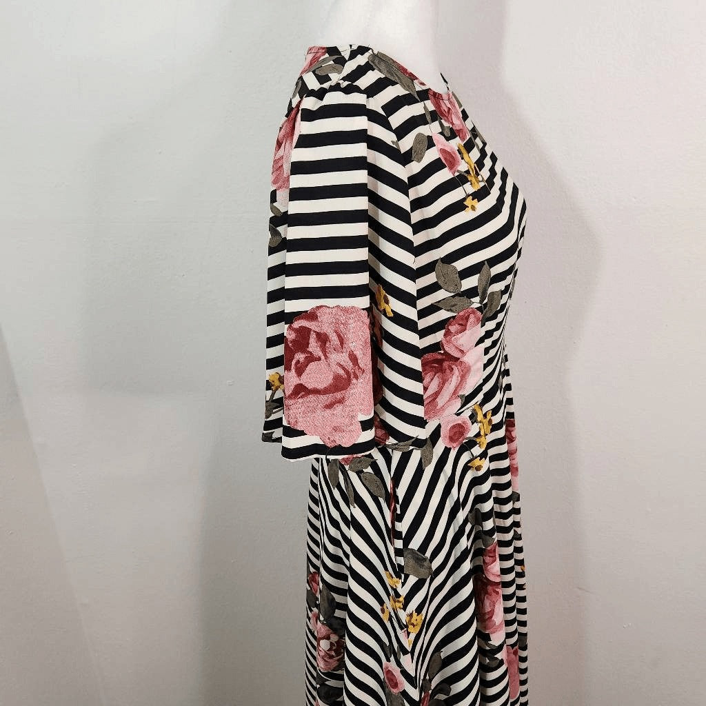 Roolee Black and Pink Floral Dress Size XS Floral Wedding Guest Dress