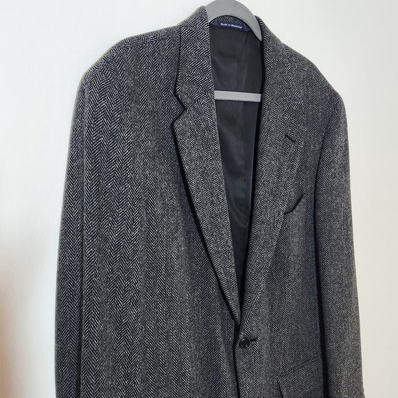Lands’ End Charcoal Gray Textured Blazer Size 42L Men's Gray Sport Coat