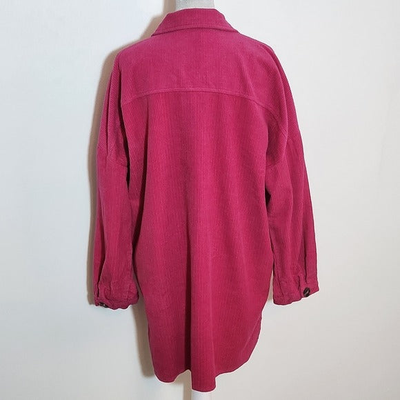 Umgee Hot Pink Oversized Long Shacket Size Large NWT