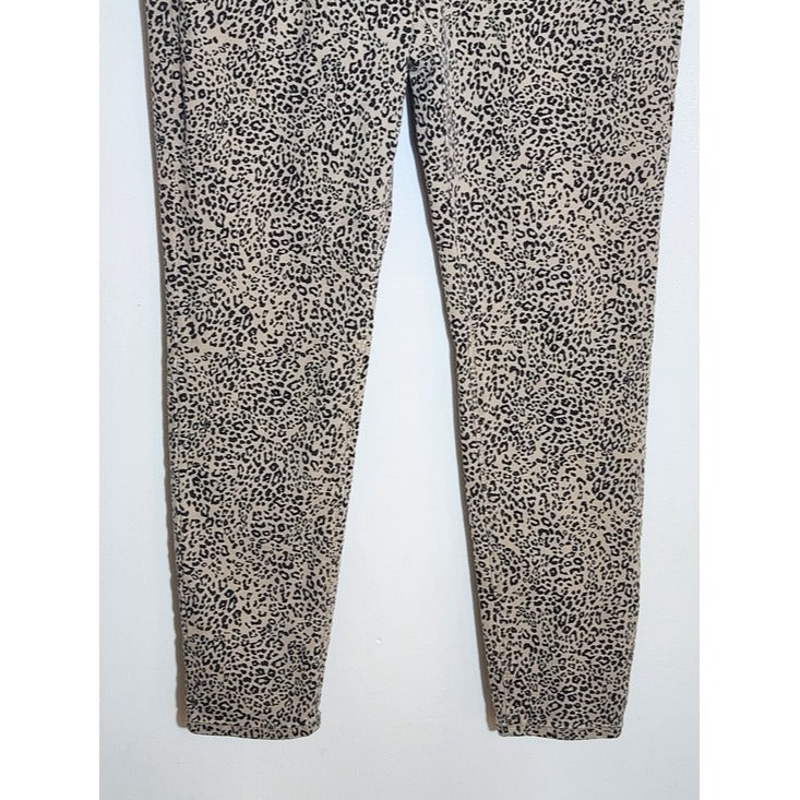 Seven7 Tan and Black Leopard Print High Rise Skinny Jeans Size 14