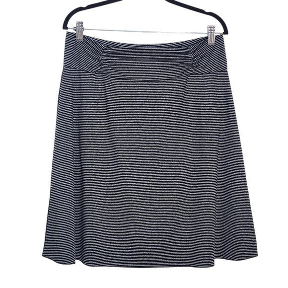 Tranquility Black and Gray Striped A-Line Skirt Size Large