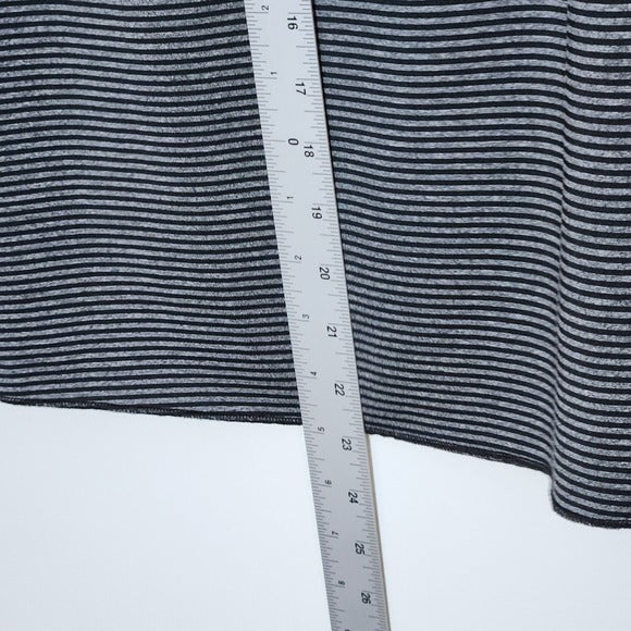 Tranquility Black and Gray Striped A-Line Skirt Size Large