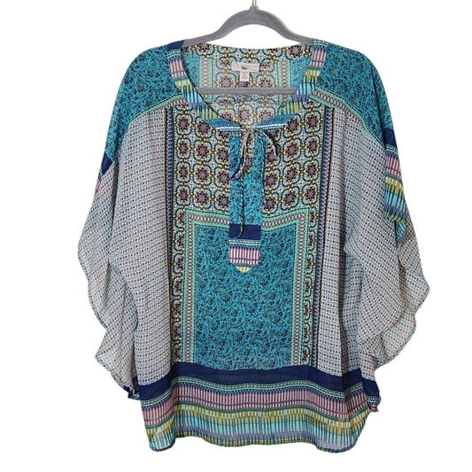 Dress Barn Sheer Poncho Blouse Size 1X