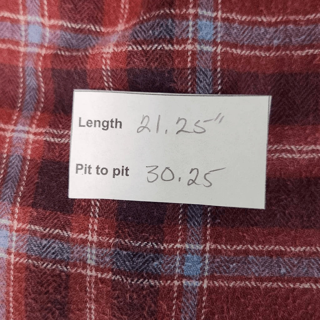BDG Oversized Red Plaid Flannel High Low Top Size XS UO Plaid Red Flannel Top
