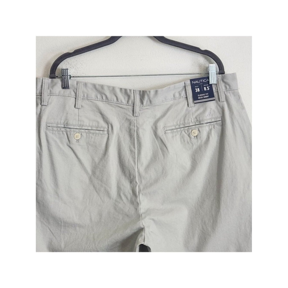 Nautica Light Gray Deck Chino Shorts 8.5 Inch Inseam NWT Size 38