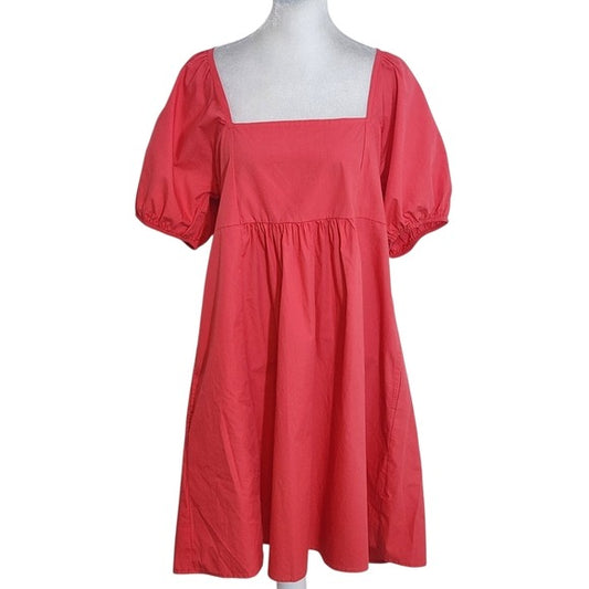 Draper James Red Puffy Sleeve Mini Dress Size Large Draper James Preppy Dress