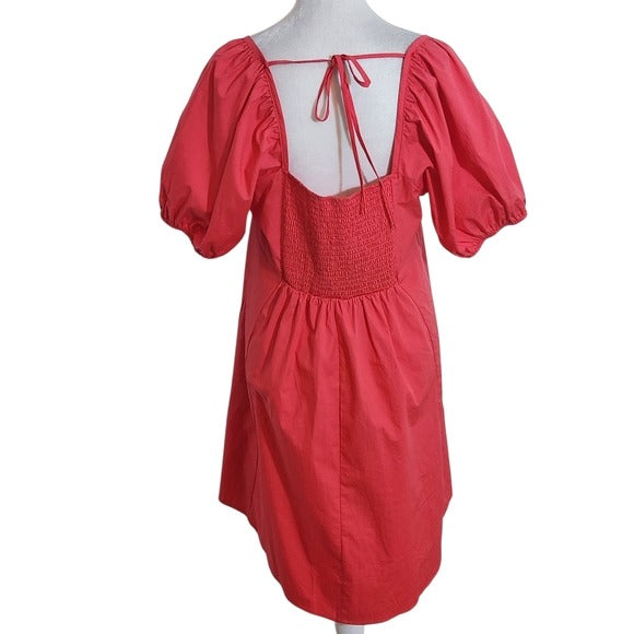 Draper James Red Puffy Sleeve Mini Dress Size Large Draper James Preppy Dress