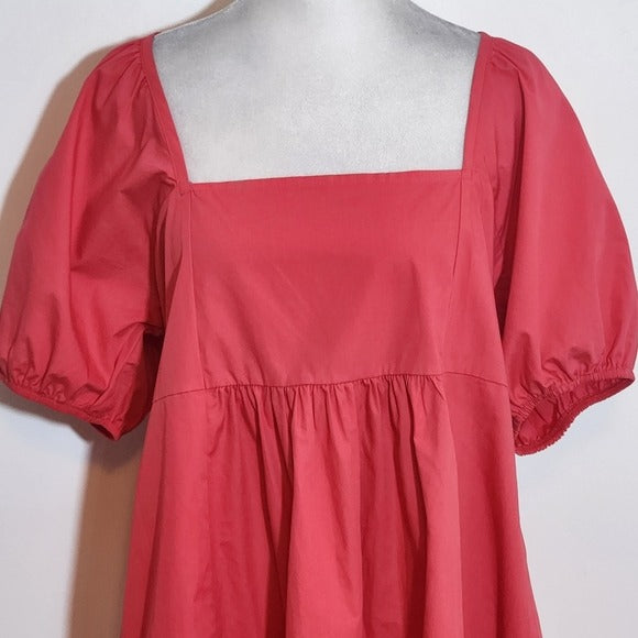 Draper James Red Puffy Sleeve Mini Dress Size Large Draper James Preppy Dress