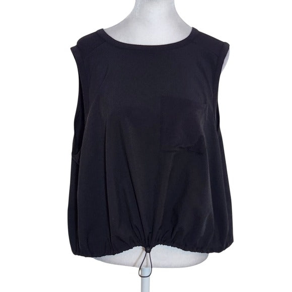 Old Navy Black Sleeveless Activewear Top Size Large Black Cropped Athletic Top