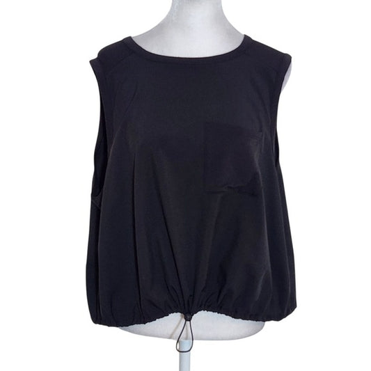 Old Navy Black Sleeveless Activewear Top Size Large Black Cropped Athletic Top