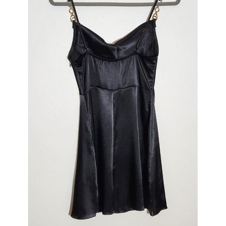 Jump Apparel Black Satin Cocktail Dress Size 3/4