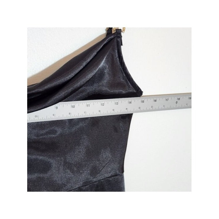 Jump Apparel Black Satin Cocktail Dress Size 3/4