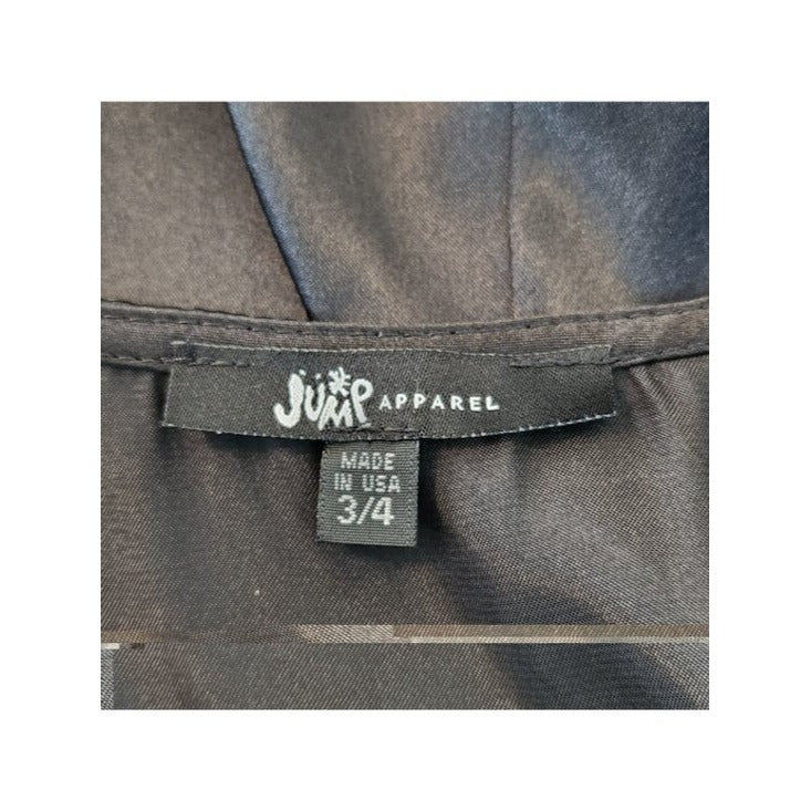 Jump Apparel Black Satin Cocktail Dress Size 3/4