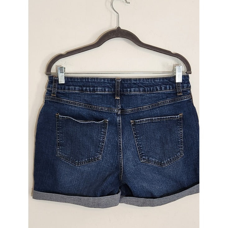 Maurices Medium Wash Cuffed Denim Jean Shorts Size 10