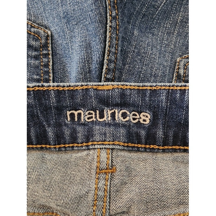 Maurices Medium Wash Cuffed Denim Jean Shorts Size 10