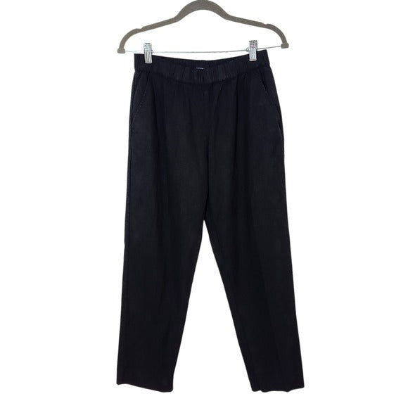 Who What Wear Black Linen Blend Cropped Pants Size 8 NWT