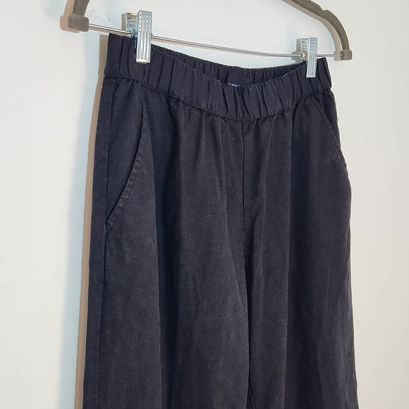 Who What Wear Black Linen Blend Cropped Pants Size 8 NWT