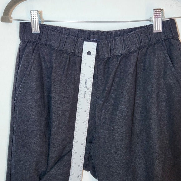 Who What Wear Black Linen Blend Cropped Pants Size 8 NWT