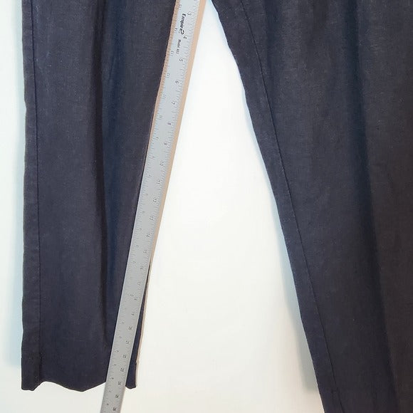 Who What Wear Black Linen Blend Cropped Pants Size 8 NWT