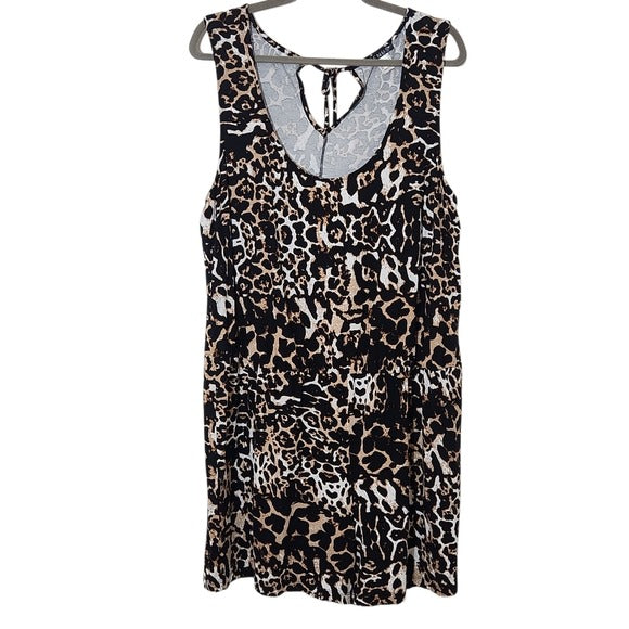Venus Sleeveless Leopard Print Romper Size 1X Leopard Romper