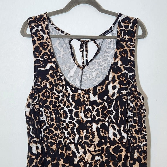 Venus Sleeveless Leopard Print Romper Size 1X Leopard Romper