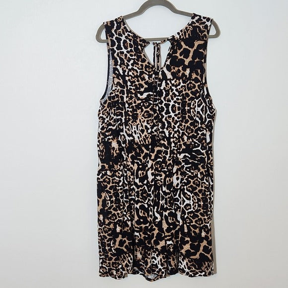 Venus Sleeveless Leopard Print Romper Size 1X Leopard Romper