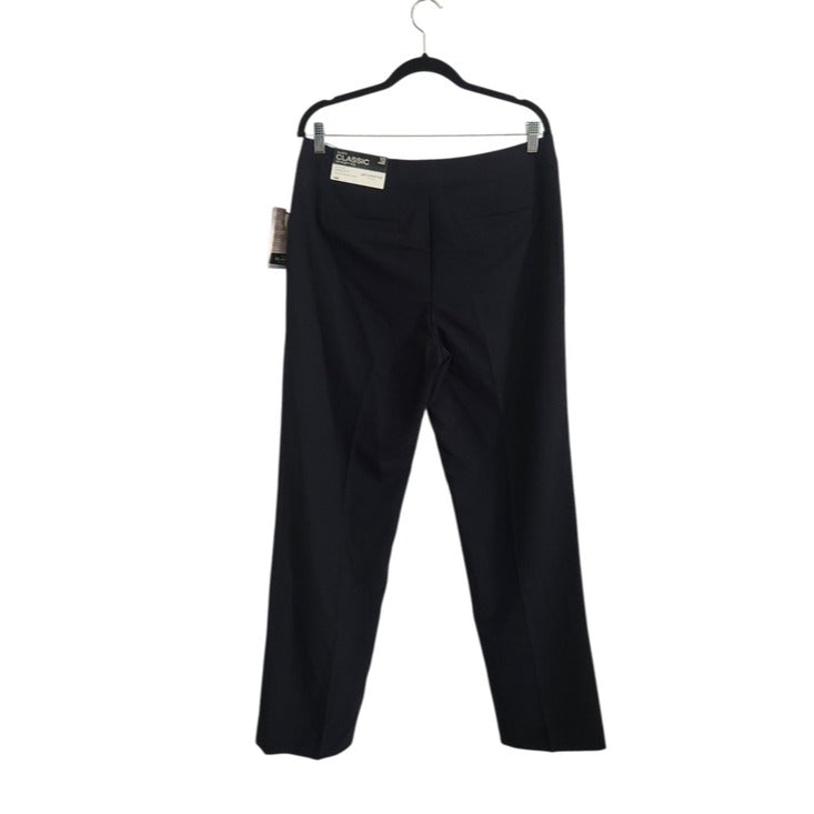 Liz Claiborne Audra Straight Leg Dress Pants Navy Size 12 Long NWT