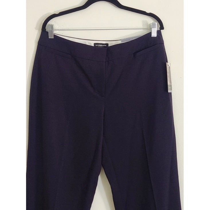 Liz Claiborne Audra Straight Leg Dress Pants Navy Size 12 Long NWT