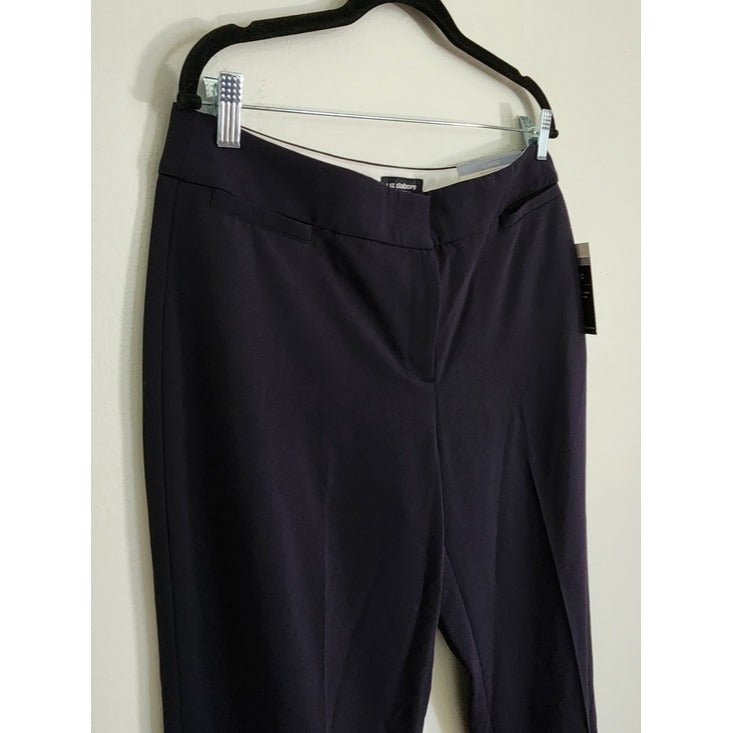 Liz Claiborne Audra Straight Leg Dress Pants Navy Size 12 Long NWT
