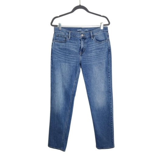 Old Navy Mid Rise The Wow Boyfriend Jeans Medium Wash Blue Size 8