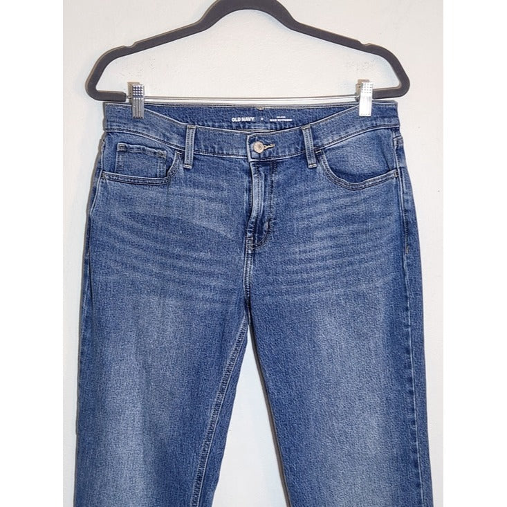 Old Navy Mid Rise The Wow Boyfriend Jeans Medium Wash Blue Size 8