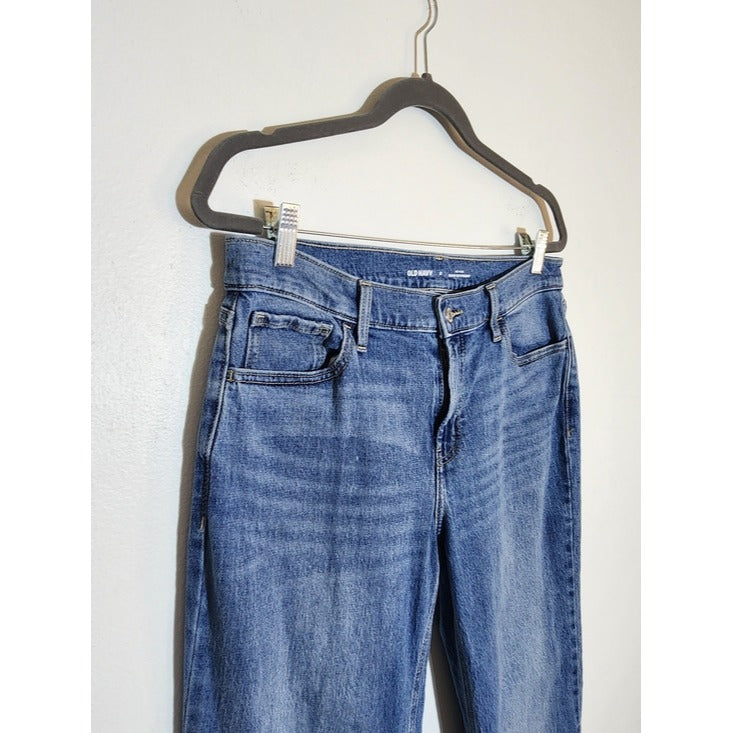 Old Navy Mid Rise The Wow Boyfriend Jeans Medium Wash Blue Size 8