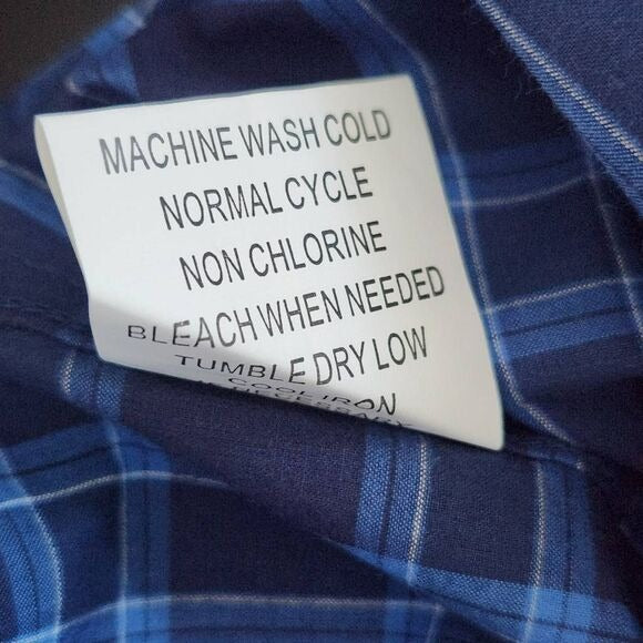 Hyden Yoo Blue Plaid Button Down Shirt Size Small Navy Plaid Shirt New