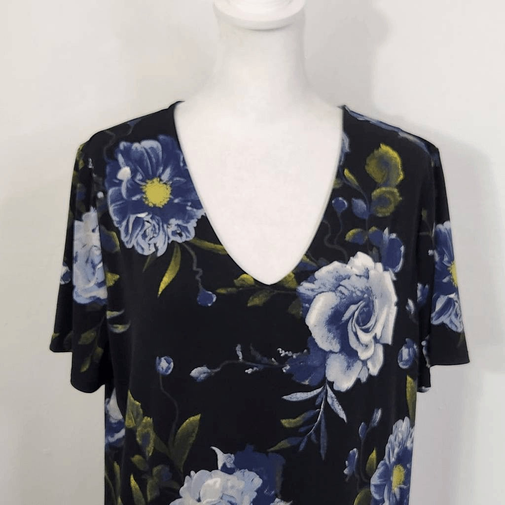 Christian Siriano Black Floral Dress Size Large Shift Dress Wedding Guest Dress