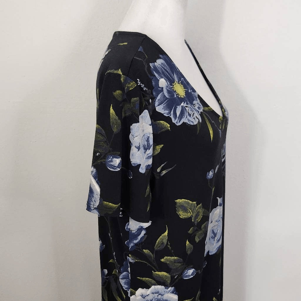 Christian Siriano Black Floral Dress Size Large Shift Dress Wedding Guest Dress
